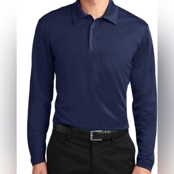 Charles Tyrwhitt Other - Charles Tyrwhitt Long Sleeve Jersey Polo Golf Shirt in Petrol Blue